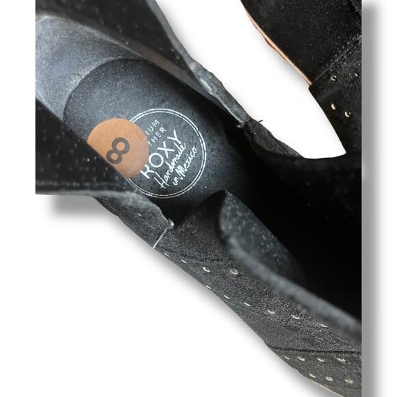 Roxy Black Suede Leather Studded Booties Lexie J Size 8 / EU 38 - Picture 5 of 7